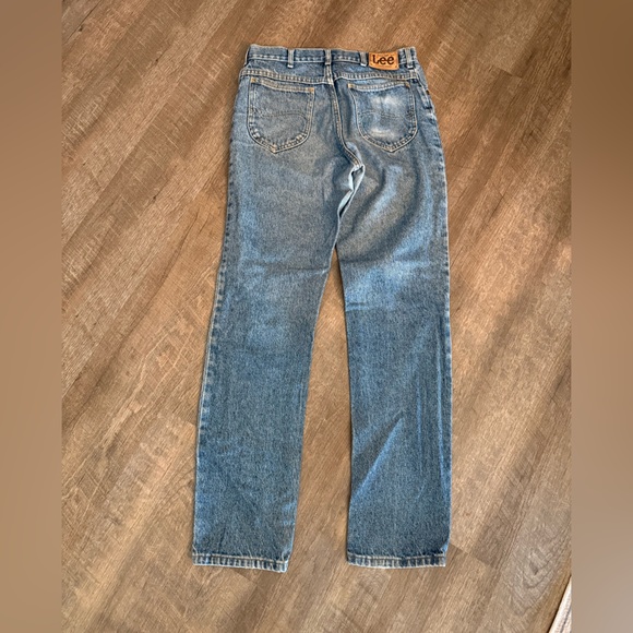 Lee Blue Straight Denim Jeans with Faded Details - Vintage - Picture 3 of 3